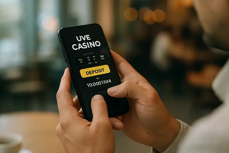 Man typing on smartphone casino app with taka deposit confirmation